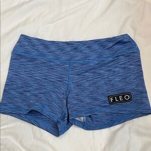 Fleo Women's Heathered Blue Athletic Shorts